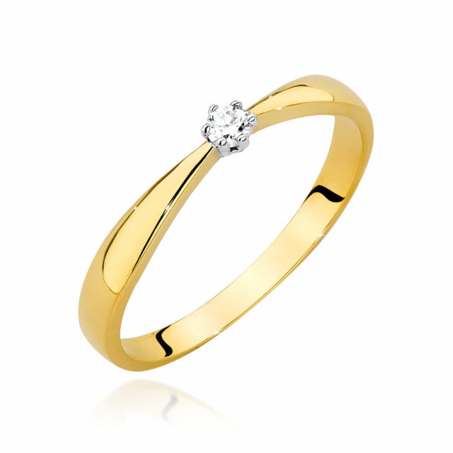 Inel Aur 14K cu Diamant Natural 0.04 ct