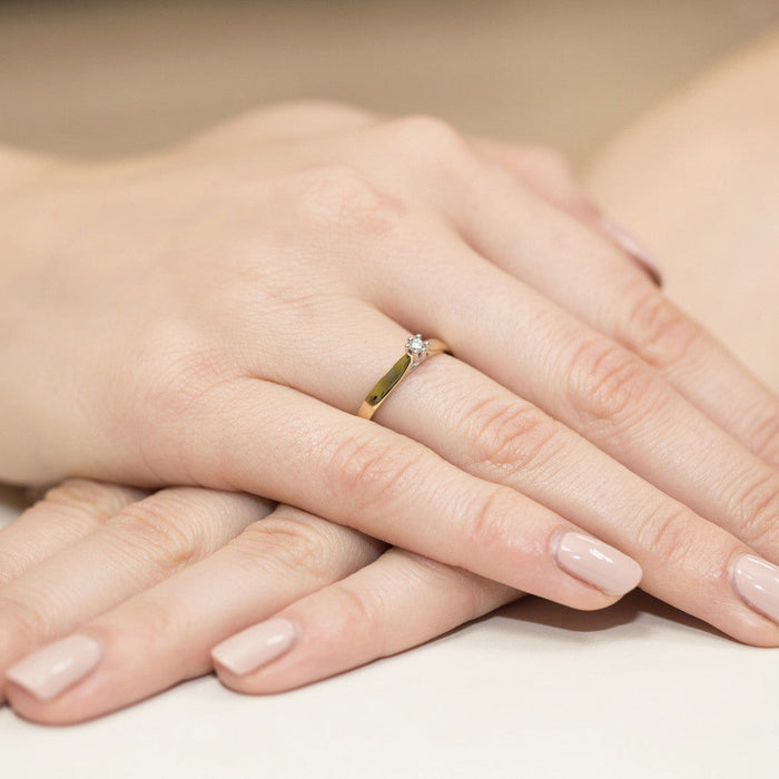 Inel Aur 14K cu Diamant Natural 0.04 ct