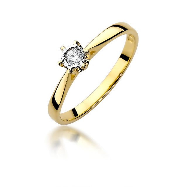 Inel Aur 14K cu Diamant Natural 0.05 ct