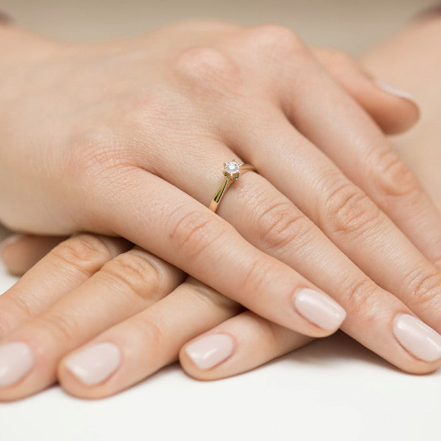 Inel Aur 14K cu Diamant Natural 0.05 ct