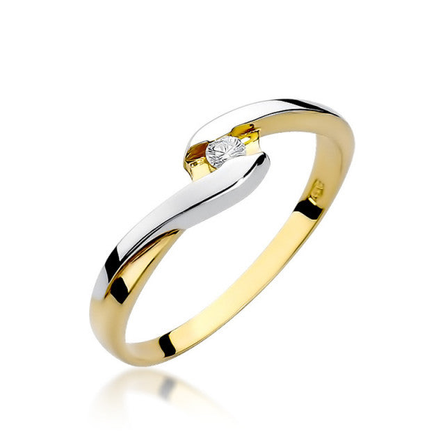 Inel Aur 14K cu Diamant Natural 0.05 ct