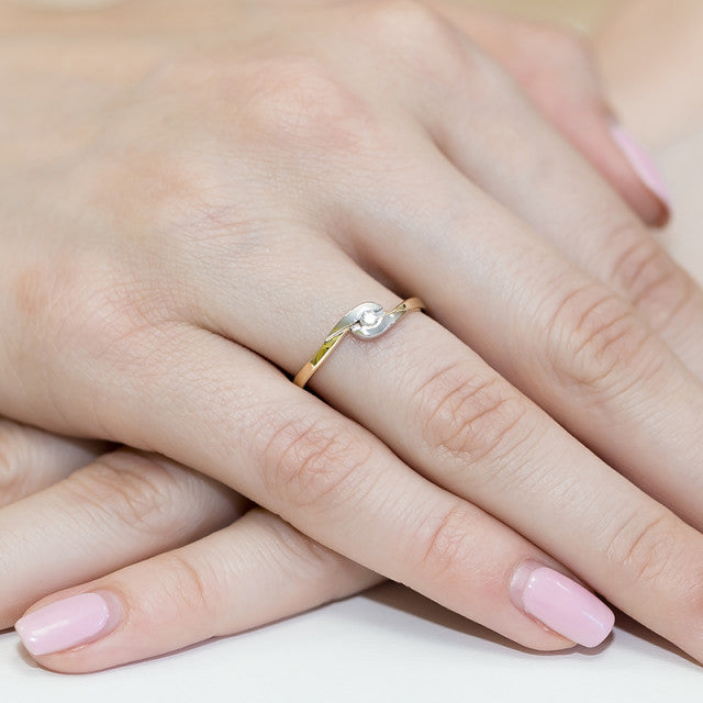 Inel Aur 14K cu Diamant Natural 0.05 ct