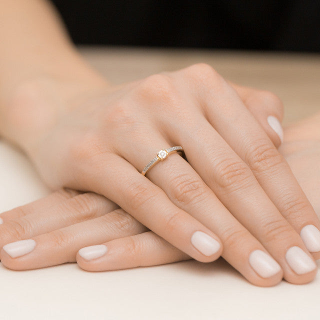 Inel Aur 14K cu Diamante Naturale 0.07 ct