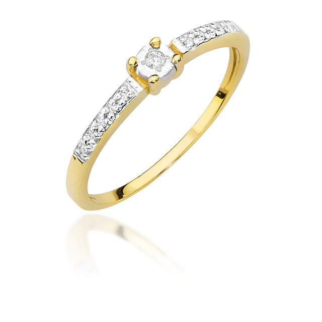 Inel Aur 14K cu Diamant Natural 0.07 ct