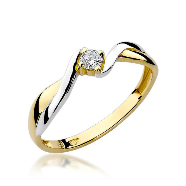 Inel Aur 14K cu Diamant Natural 0.08 ct