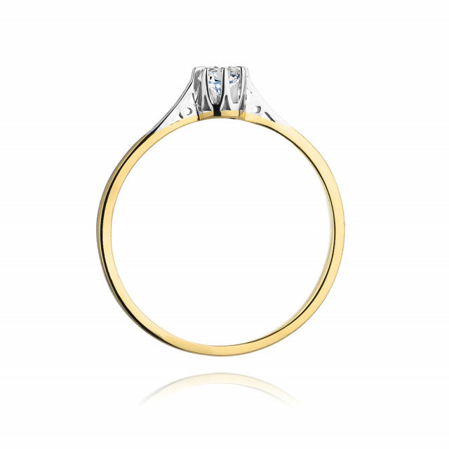 Inel Aur 14K cu Diamant Natural 0.08 ct