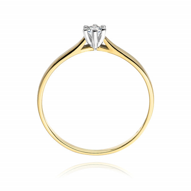 Inel Aur 14K cu Diamant Natural 0.08 ct