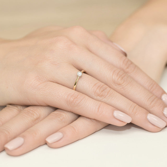 Inel Aur 14K cu Diamant Natural 0.08 ct