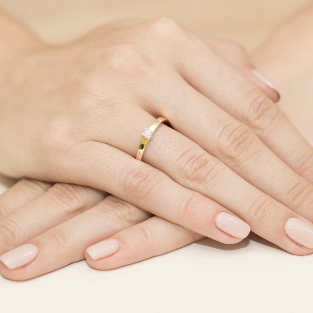 Inel Aur 14K cu Diamant Natural 0.08 ct