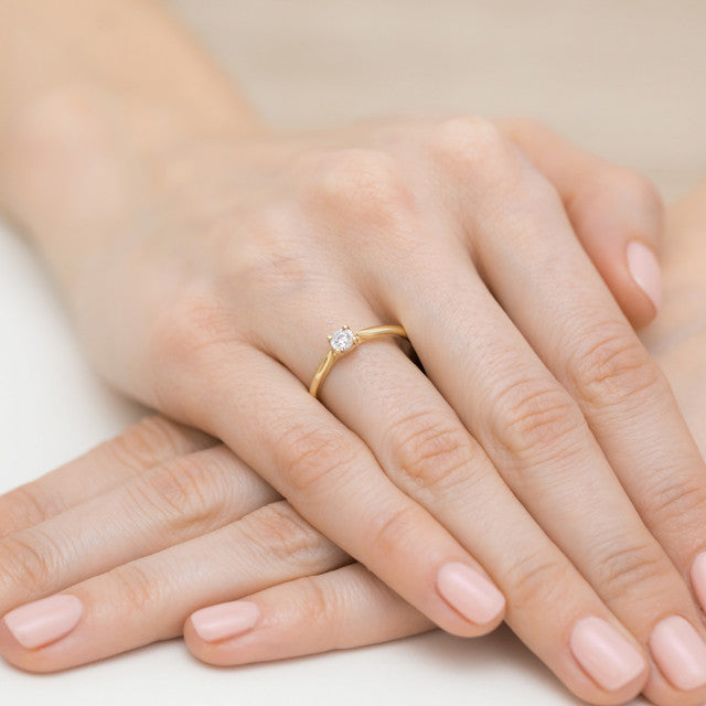 Inel Aur 14k cu Diamant Natural 0.08 ct