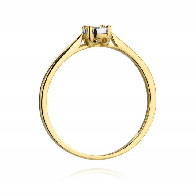 Inel Aur 14k cu Diamant Natural 0.08 ct