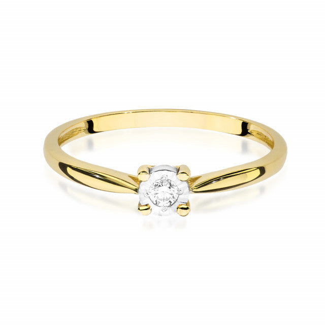 Inel Aur 14k cu Diamant Natural 0.08 ct