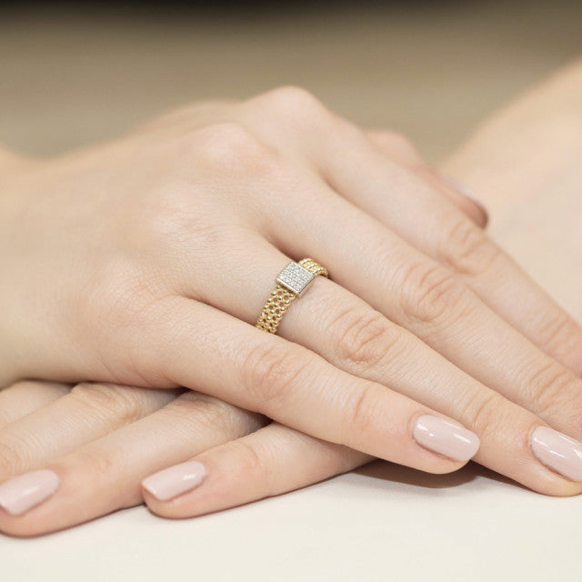 Inel Aur 14k cu Diamant Natural 0.08 ct