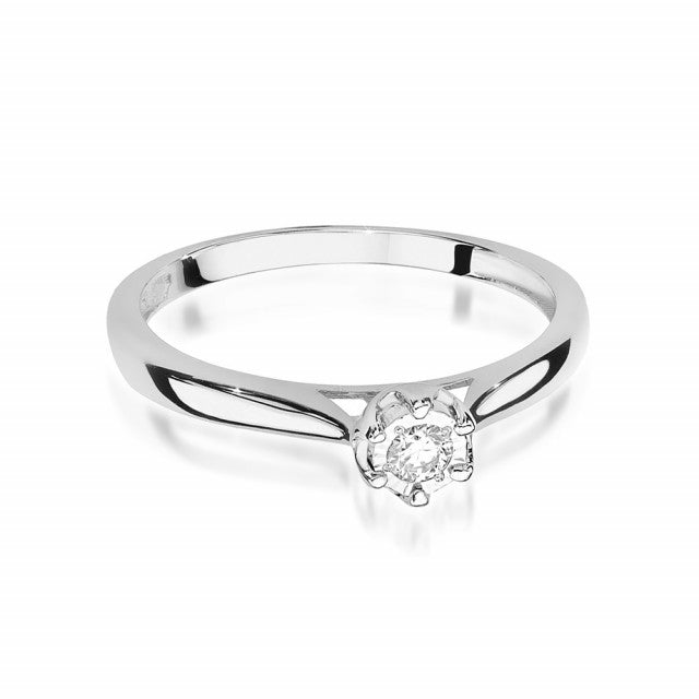 Inel Aur 14k cu Diamant Natural 0.08 ct