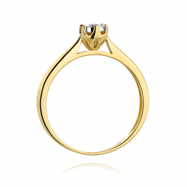 Inel Aur 14k cu Diamant Natural 0.08 ct