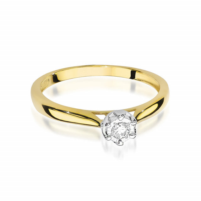 Inel Aur 14K cu Diamant Natural 0.08 ct