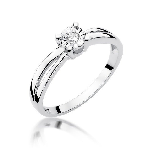 Inel Aur 14k cu Diamant Natural 0.08 ct