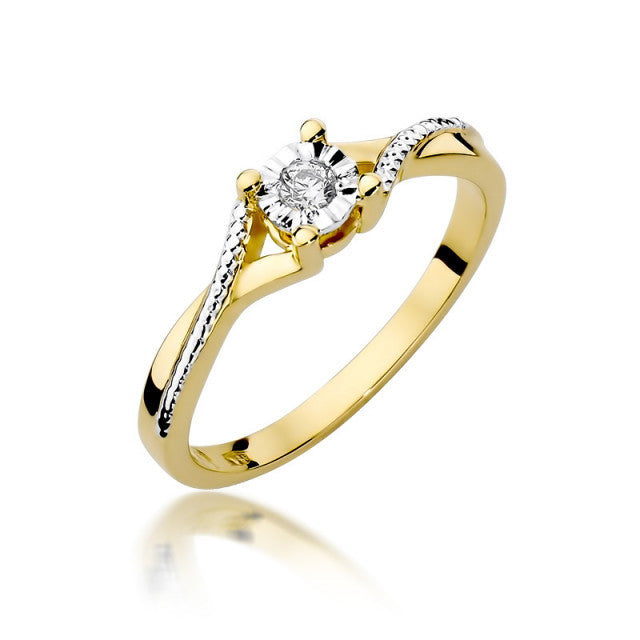 Inel Aur 14k cu Diamant Natural 0.08 ct