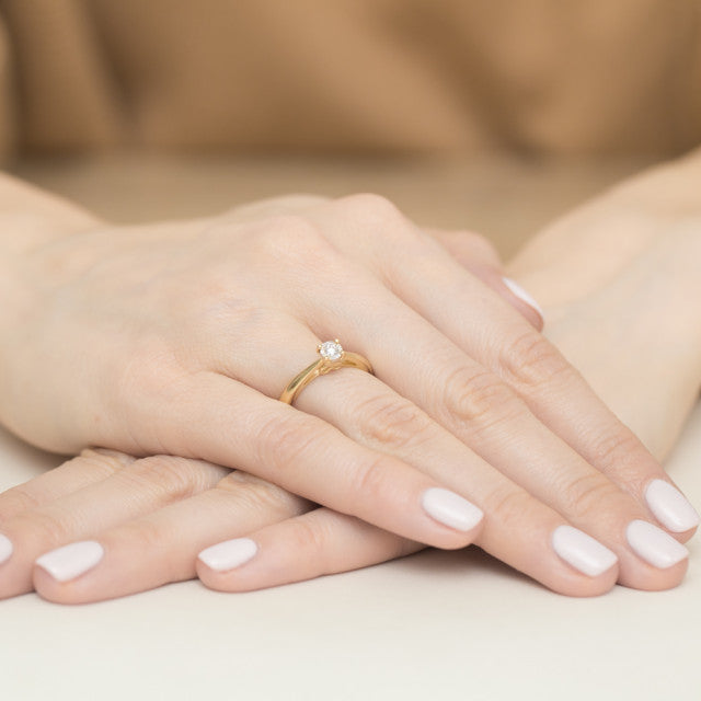 Inel Aur 14k cu Diamant Natural 0.08 ct