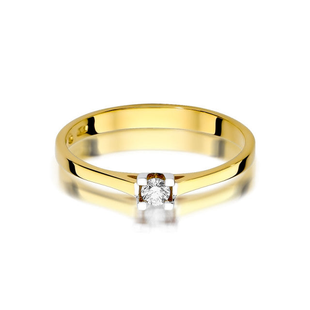 Inel Aur 14k cu Diamant Natural 0.09 ct