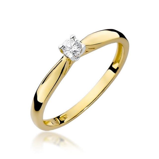 Inel Aur 14K cu Diamant Natural 0.10 ct