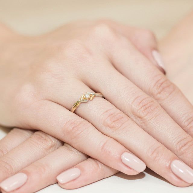 Inel Aur 14K cu Diamant Natural 0.08ct