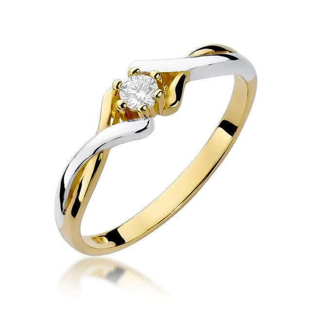 Inel Aur 14K cu Diamant Natural 0.10 ct