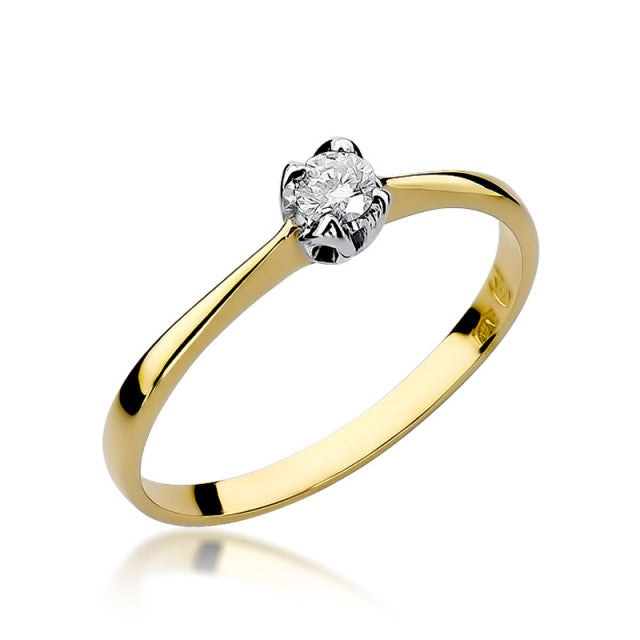Inel Aur 14K cu Diamant Natural 0.10 ct