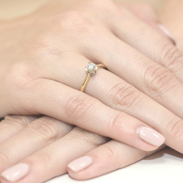 Inel Aur 14K cu Diamant Natural 0.10 ct