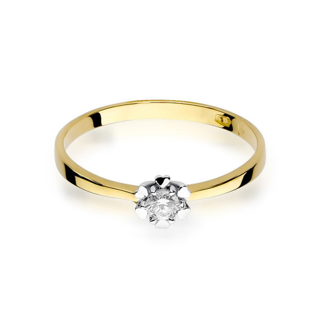 Inel Aur 14K cu Diamant Natural 0.10 ct