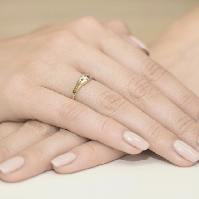 Inel Aur 14K cu Diamant Natural 0.10 ct