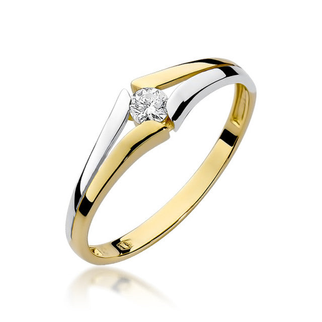 Inel Aur 14K cu Diamant Natural 0.10 ct