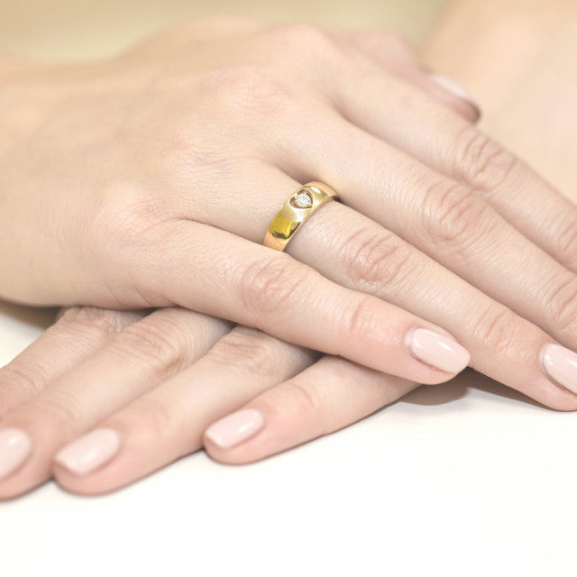 Inel Aur 14K cu Diamant Natural 0.10 ct