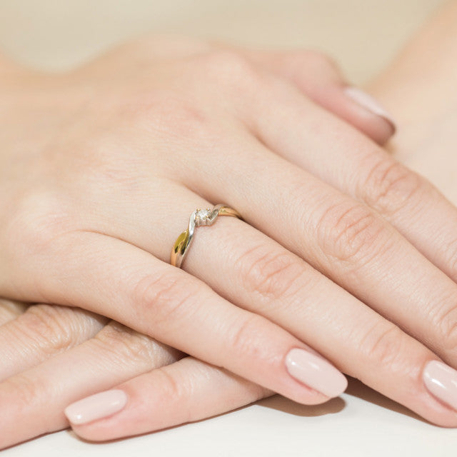 Inel Aur 14K cu Diamant Natural 0.10 ct