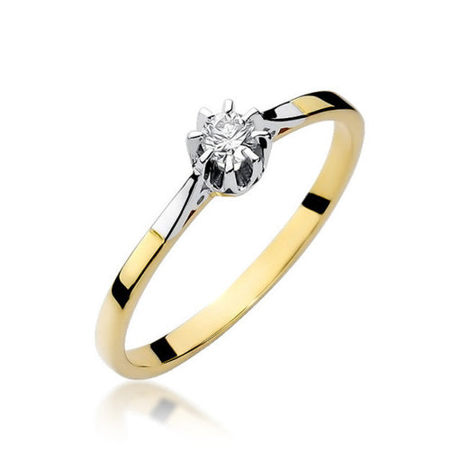 Inel Aur 14K cu Diamant Natural 0.10 ct