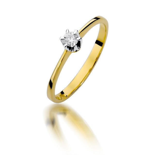 Inel Aur 14K cu Diamant Natural 0.10 ct