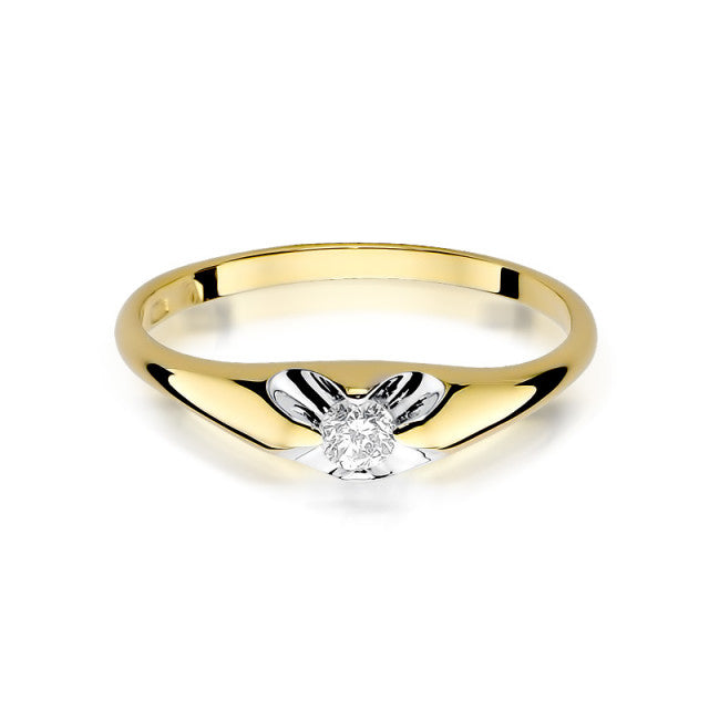 Inel Aur 14K cu Diamant Natural 0.10 ct
