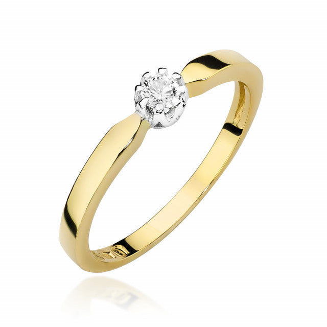 Inel Aur 14K cu Diamant Natural 0.10 ct