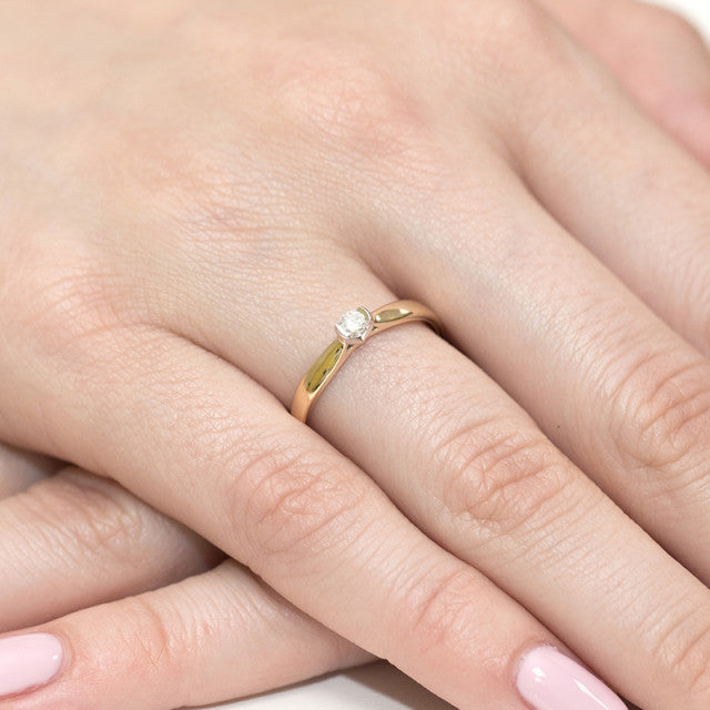 Inel Aur 14K cu Diamant Natural 0.10 ct