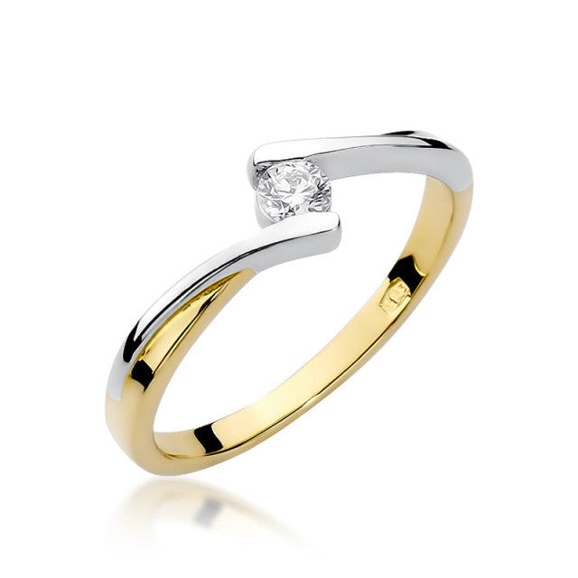 Inel Aur 14K cu Diamant Natural 0.10 ct
