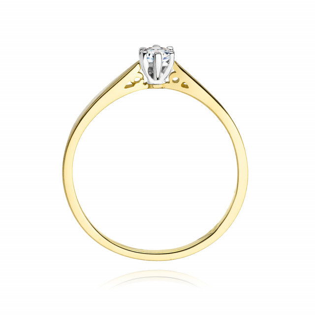 Inel Aur 14K cu Diamant Natural 0.10 ct