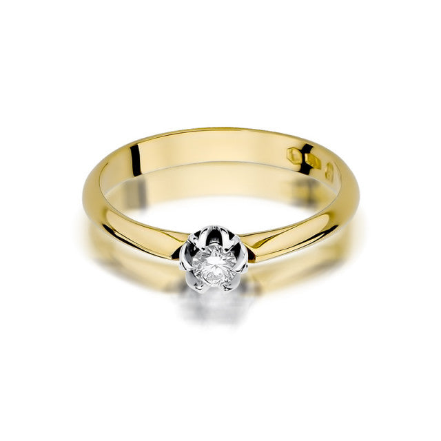 Inel Aur 14K cu Diamant Natural 0.10 ct