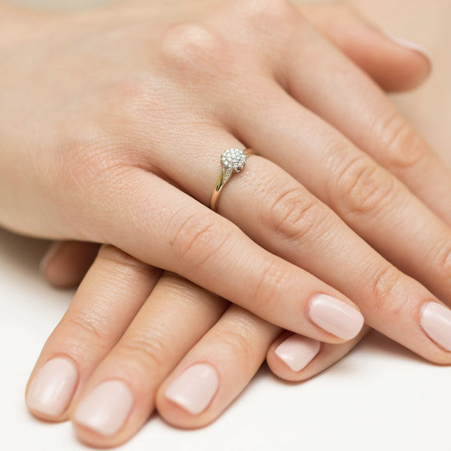 Inel Aur 14K cu Diamant Natural 0.11 ct