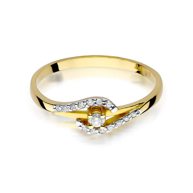 Inel Aur 14K cu Diamant Natural 0.11 ct