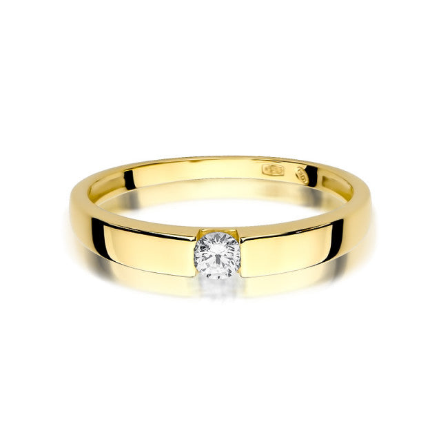 Inel Aur 14K cu Diamant Natural 0.12 ct