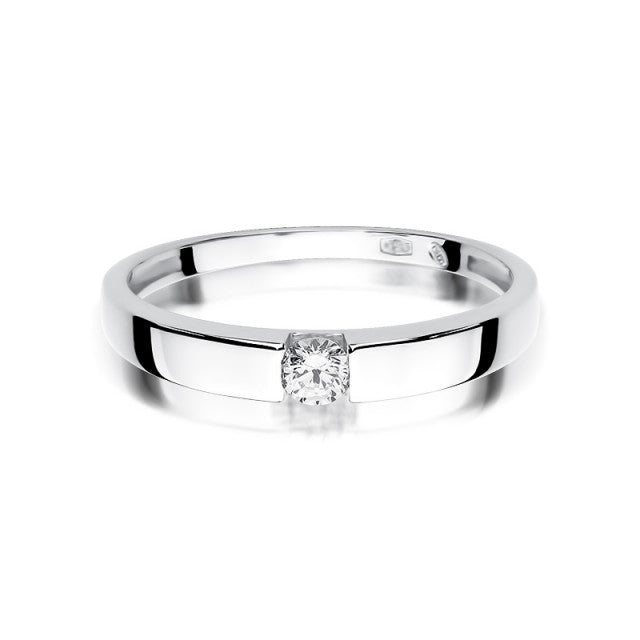 Inel Aur 14K cu Diamant Natural 0.12 ct