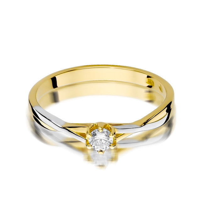 Inel Aur 14K cu Diamant Natural 0.12 ct