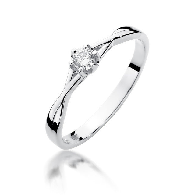 Inel Aur 14K cu Diamant Natural 0.12 ct