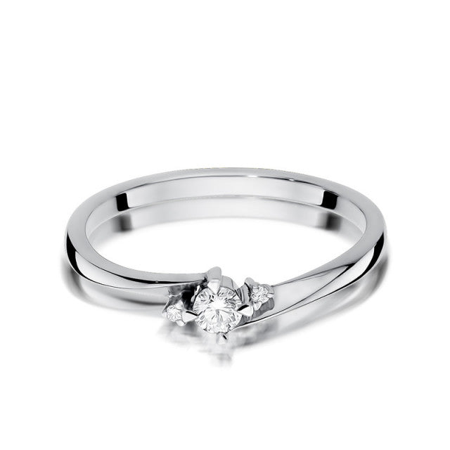 Inel Aur 14K cu Diamant Natural 0.12 ct