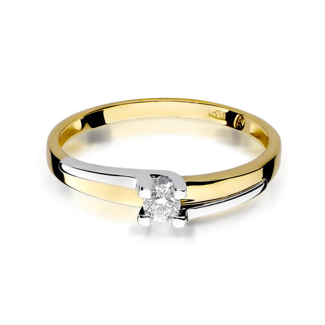 Inel Aur 14K cu Diamant Natural 0.12 ct